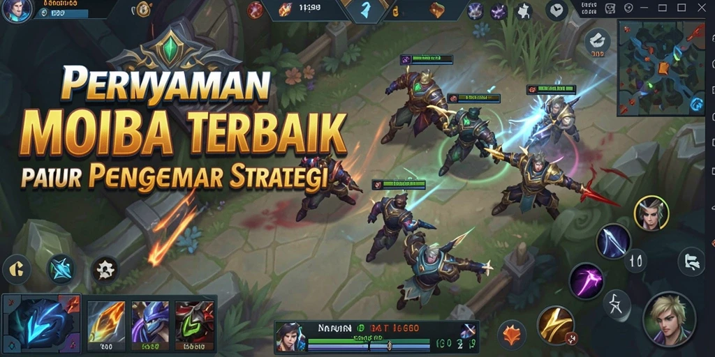 Gameplay MOBA menarik yang penuh aksi dan strategi.