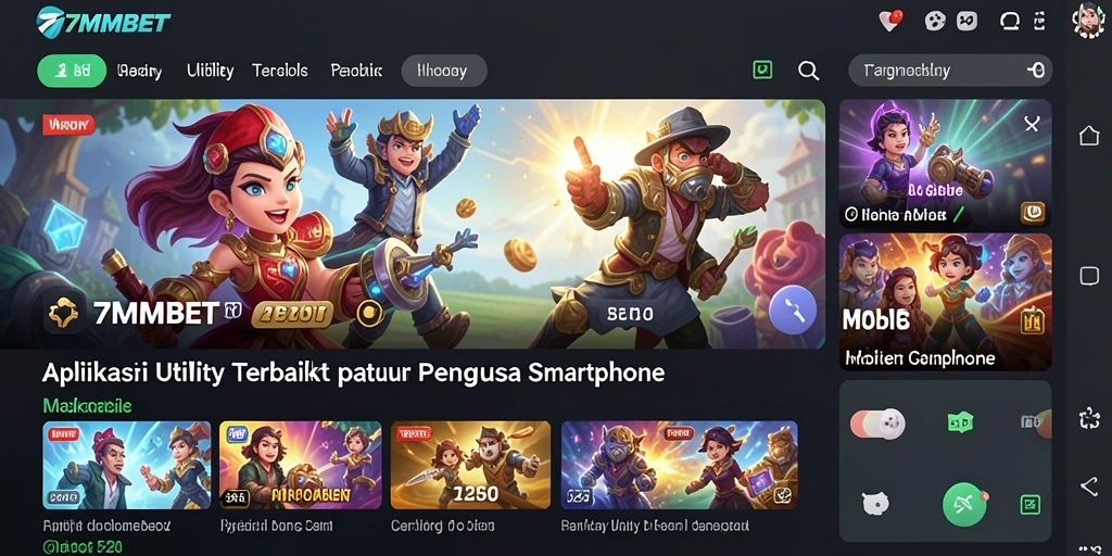 Screenshot utama 7MMBET menampilkan antarmuka aplikasi Utility yang intuitif.