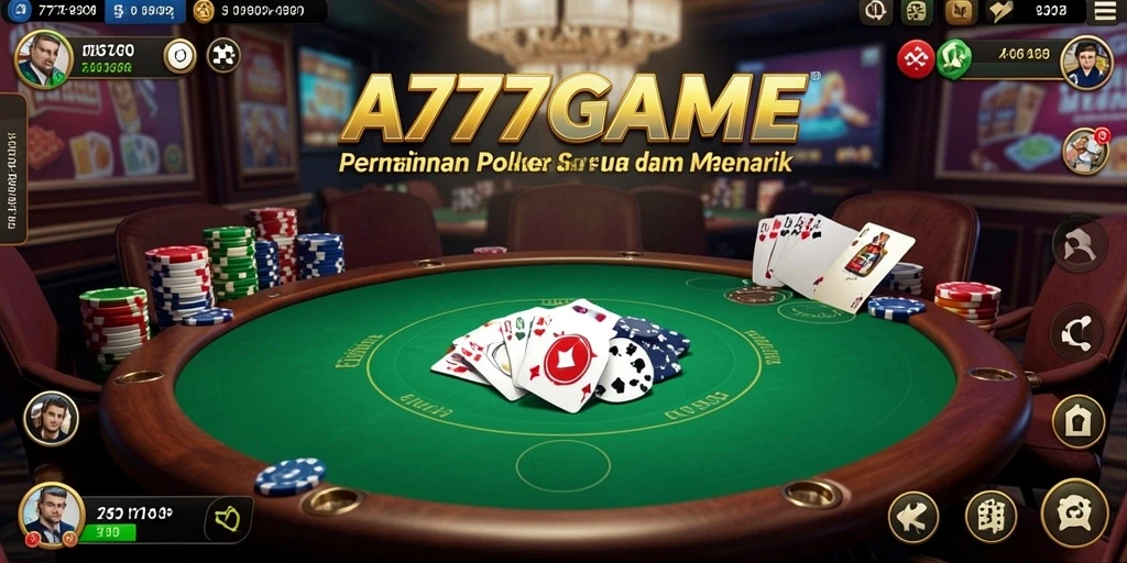 Tangkapan layar A777GAME menampilkan aksi seru di meja poker.
