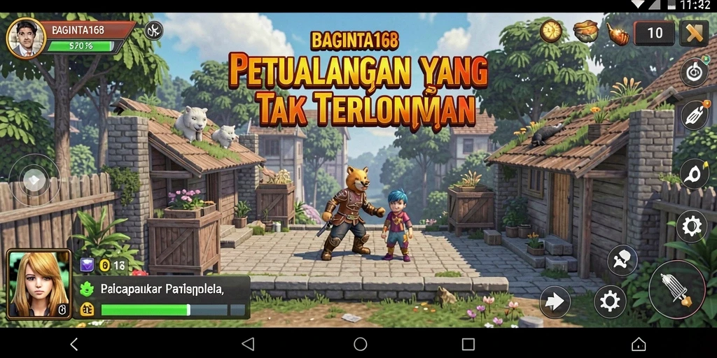 Tangkapan layar gameplay <strong>BAGINTA168</strong> menampilkan dunia petualangan yang menakjubkan.