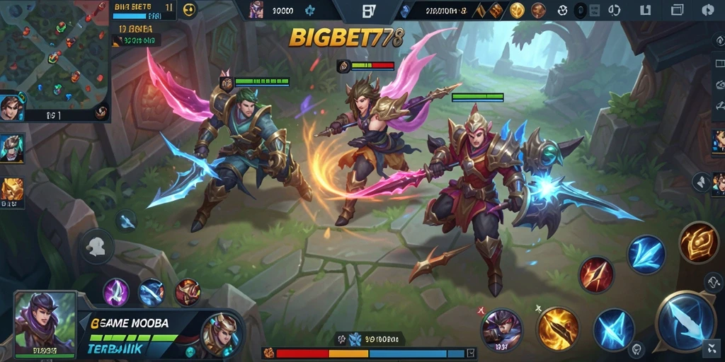 Tampilan menarik dari gameplay MOBA yang mendebarkan.
