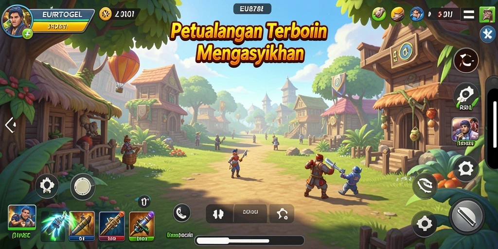 Screenshot gameplay EUROTOGEL menampilkan dunia terbuka yang luas dan detail.