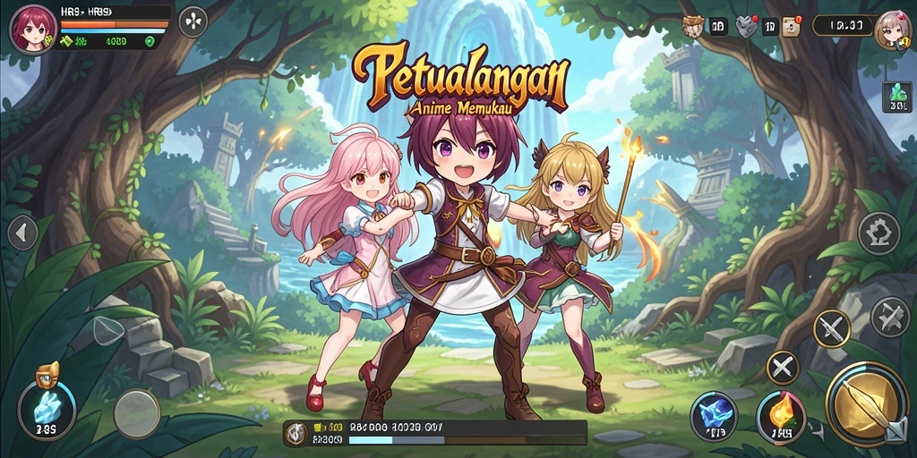 Screenshot gameplay HR89 menampilkan pertarungan seru dan karakter anime yang menarik.