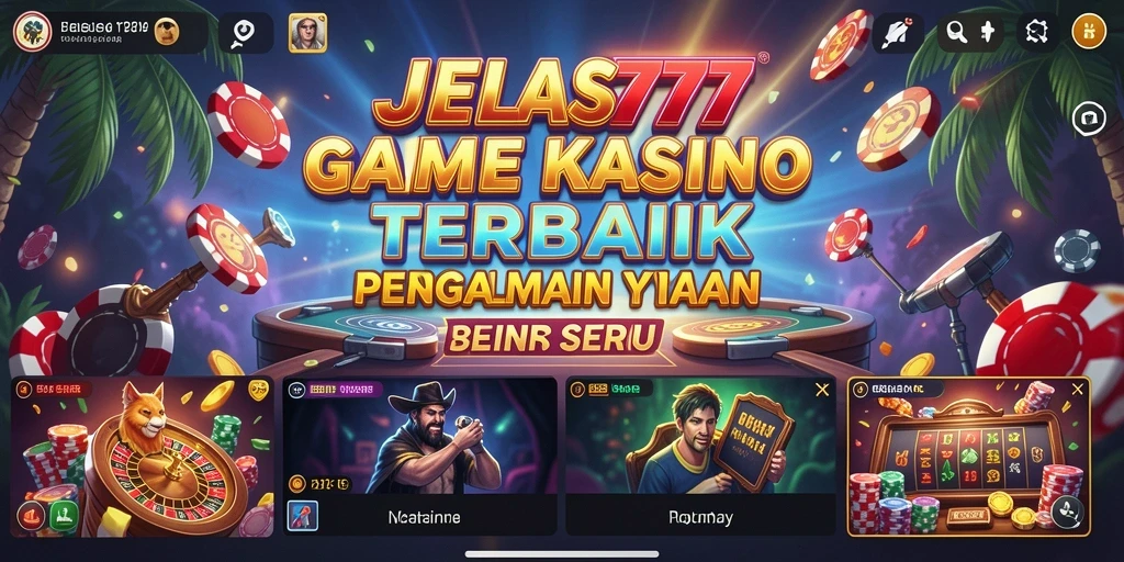 Tampilan gameplay menarik dari JELAS777 dengan berbagai pilihan kasino.