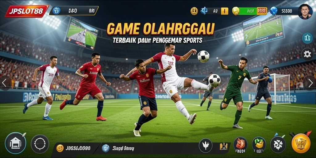 Screenshot utama JPSLOT88 menampilkan momen seru dalam permainan olahraga.
