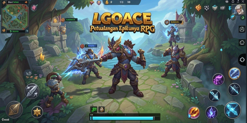 Gameplay LGOACE yang menampilkan pertarungan seru dan eksplorasi luas.