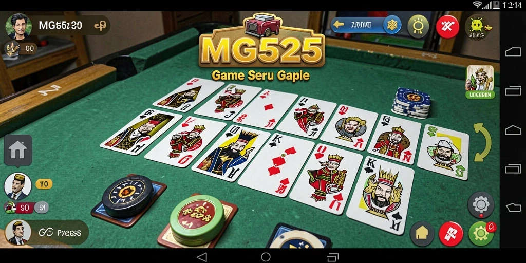 Tampilan gameplay seru MG525 dalam permainan Gaple.