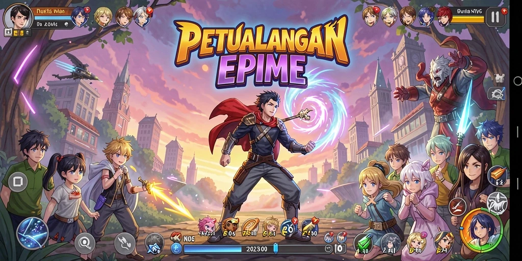 Screenshot gameplay N06 menampilkan aksi seru karakter anime.