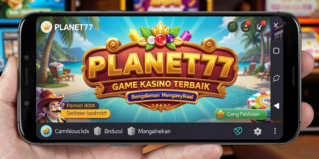 Tangkapan layar utama PLANET77 menampilkan gameplay Kasino yang mendebarkan.