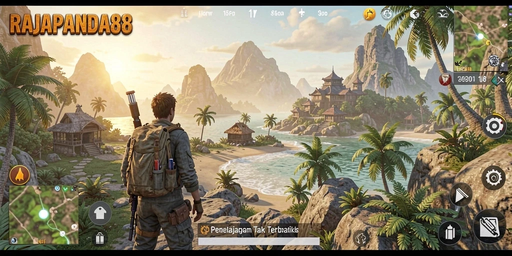 Tampilan gameplay yang menarik dari RAJAPANDA88 dalam dunia terbuka.