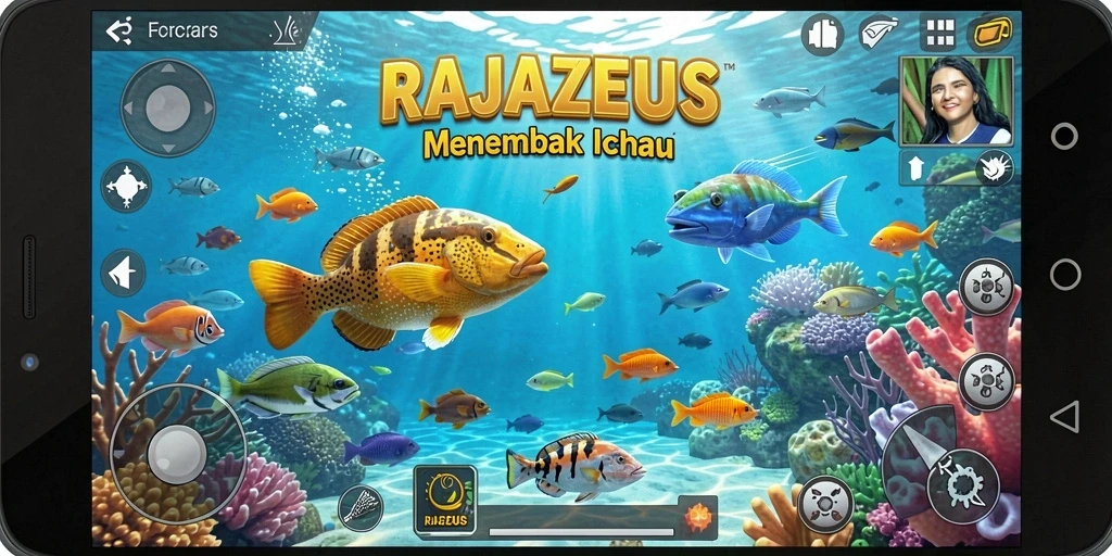 Tampilan gameplay seru dari RAJAZEUS saat menembak ikan.