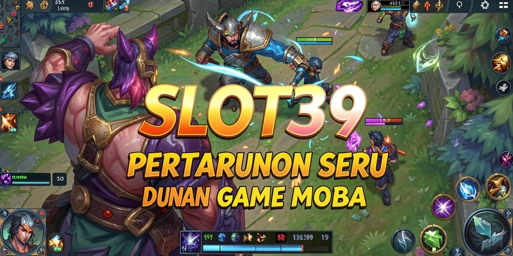 Tampilan seru permainan MOBA SLOT39 dengan pertarungan tim.