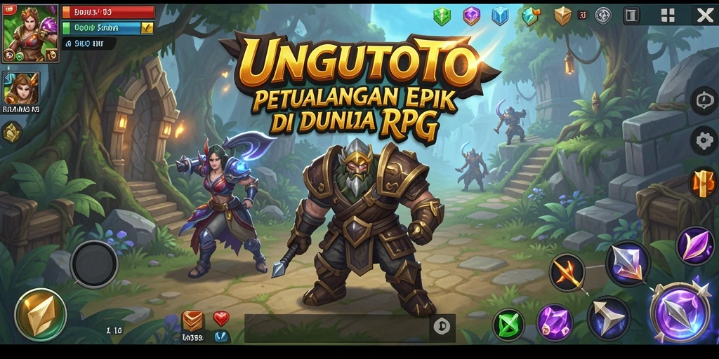 Screenshot UNGUTOTO menampilkan pertarungan epik dalam dunia RPG.
