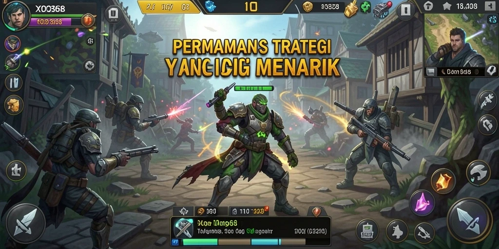 Screenshot gameplay XO368 yang menampilkan pertempuran strategis yang intens.