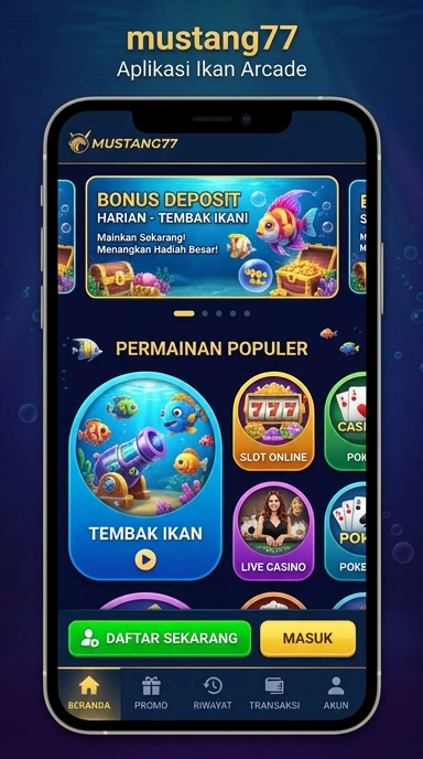 Screeenshot tampilan utama aplikasi di mustang77.